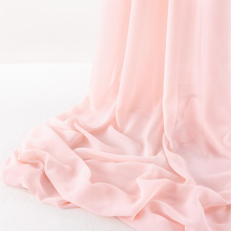 MLMW Pink Chiffon Fabric by The Yard 10 Yards 60" Wide Wedding Arch Draping Fabric Sheer Material for Party Backdrop Arch Ceiling Decor - Image 2